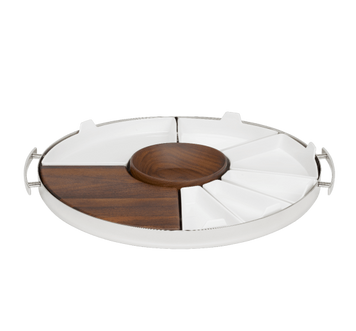Christofle Mood Party Stainless Steel and Porcelain Tray