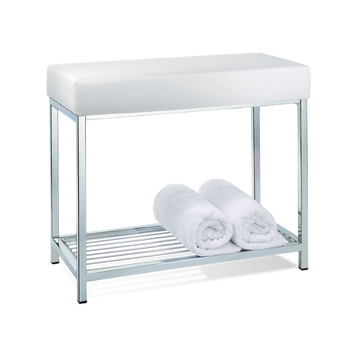 Decor Walter - Bath and shower stool Chrome / white