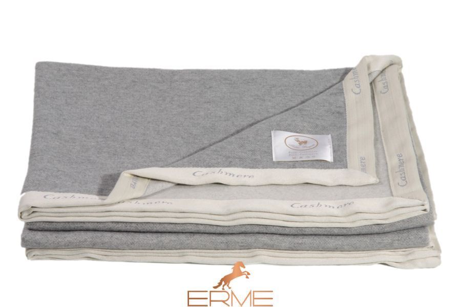 CO.BI. MELODY blanket - gray, Grey/white, 270x230