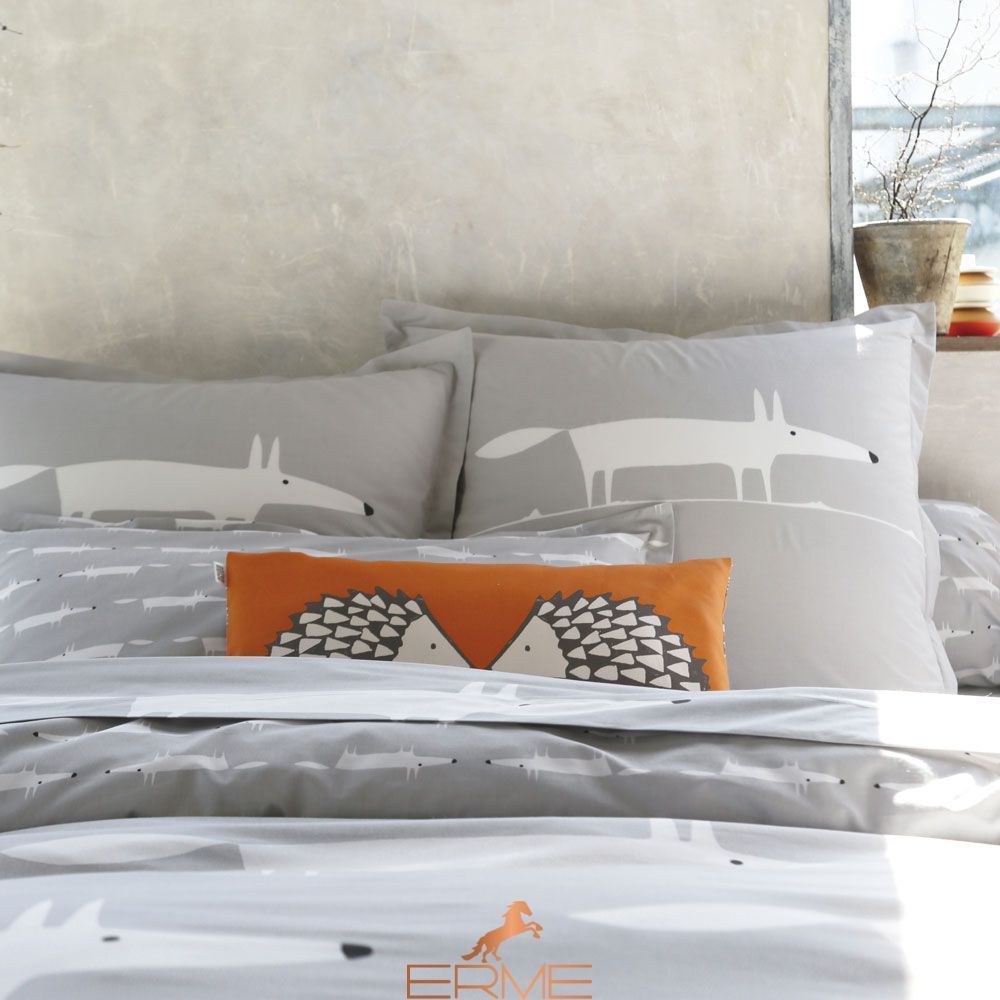 Bed linen Scion Living Mr Fox Gris, 50x70, 155x200, 180x290