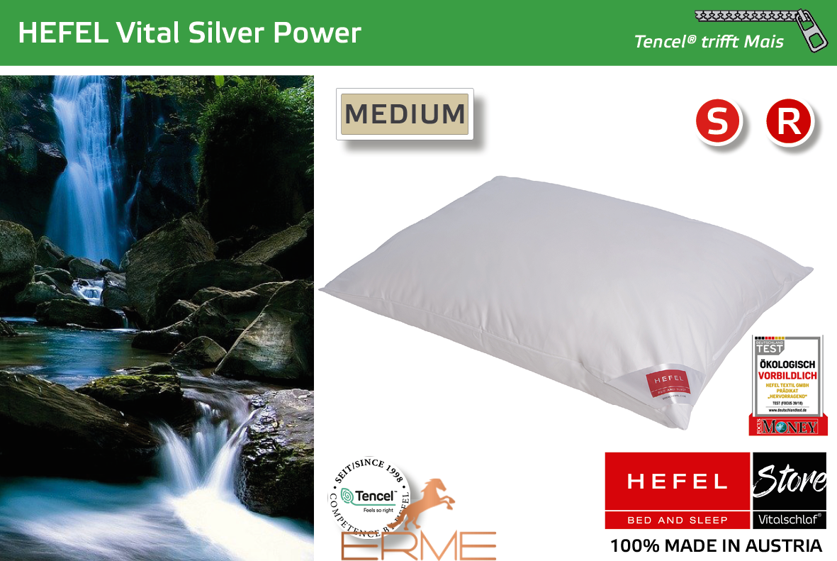 Подушка Hefel Vital Silver Power, 40x40, 180 гр