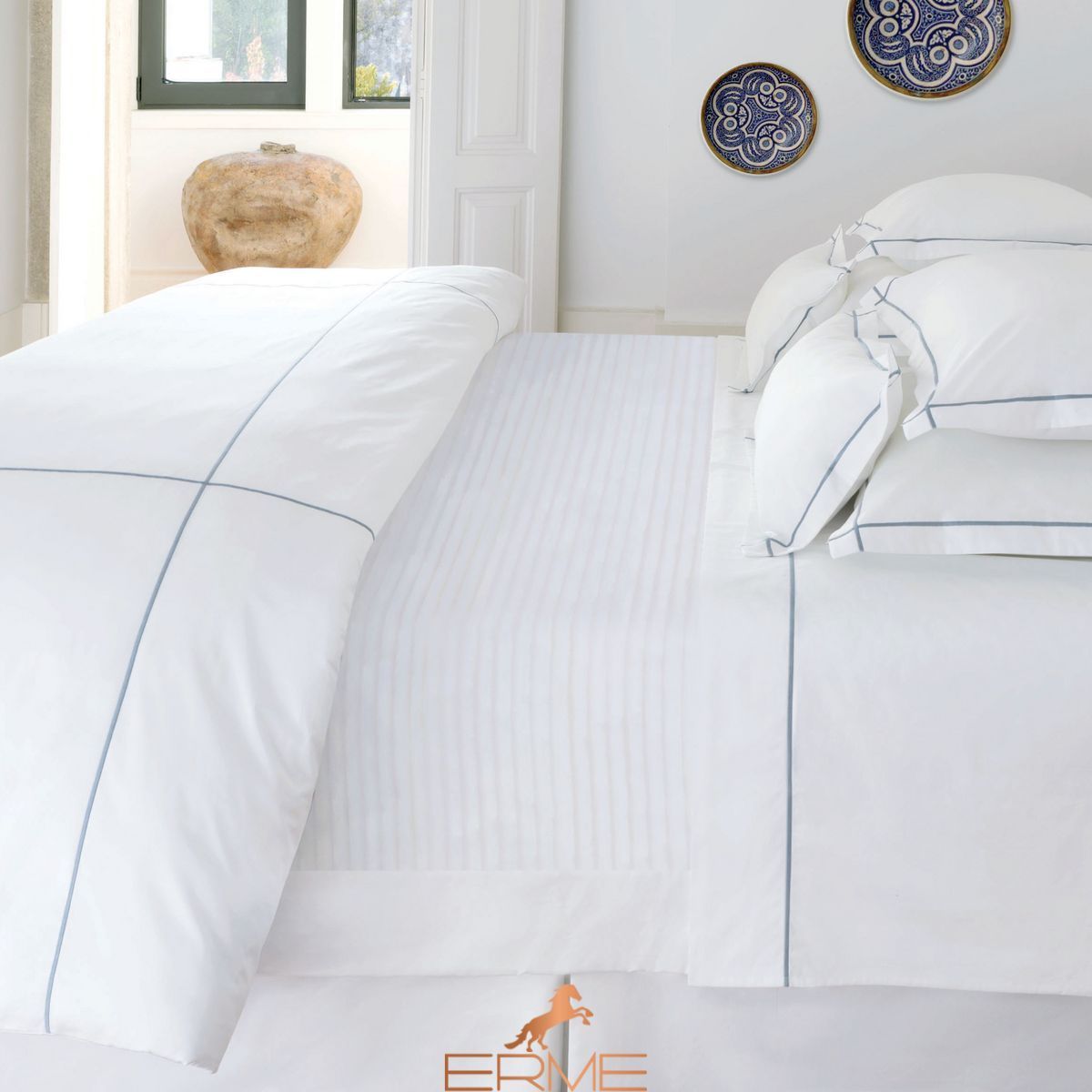 Постільна білизна Bovi - Classic Hotel White French Blue