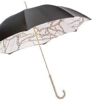 PASOTTI парасолька - Black Umbrella with Chains Printed Interior