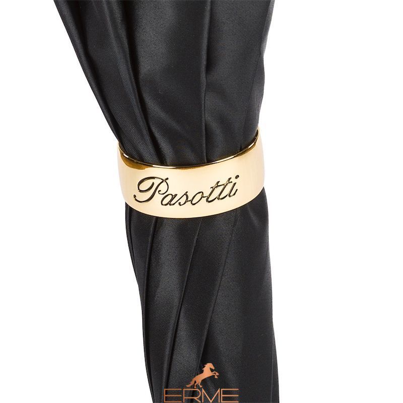 PASOTTI зонт - Black Umbrella with Chains Printed Interior