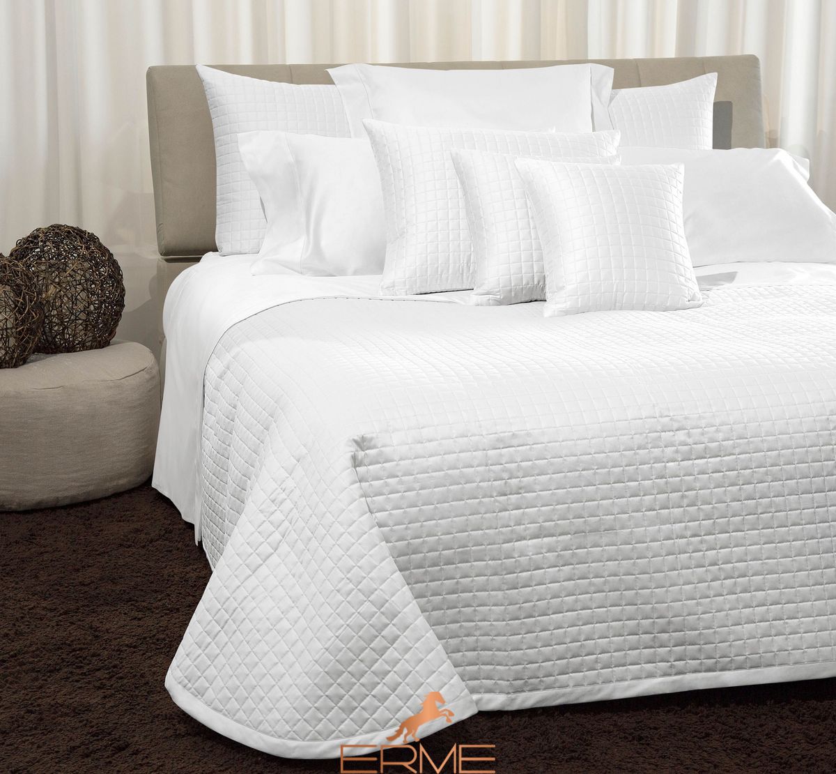 Signoria Firenze - Quilted bedspread MASACCIO Lead Grey, Lead Grey, 260x270