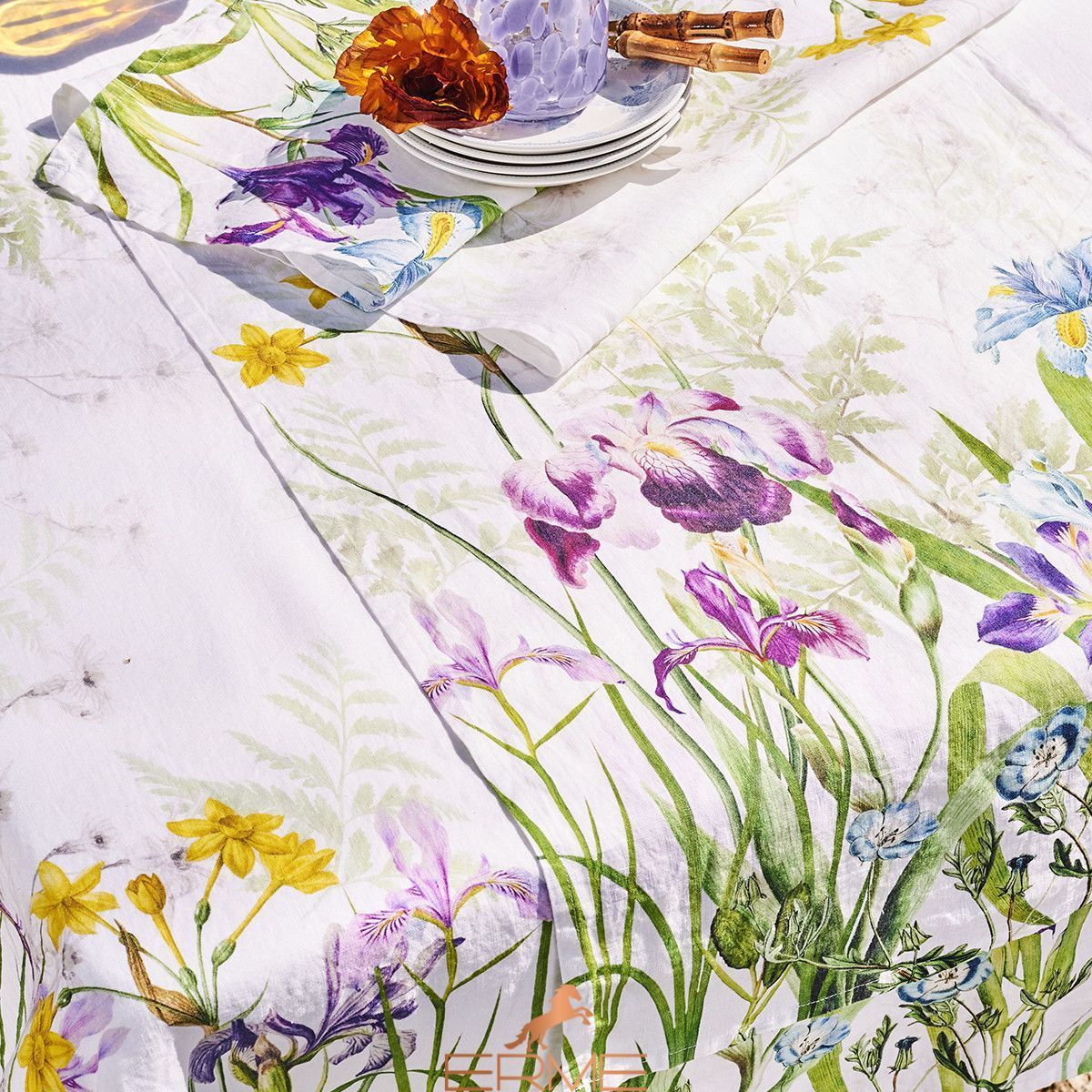 Столовая дорожка Iris d'hiver blanc, 50х155