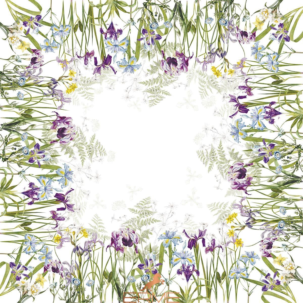 Столовая дорожка Iris d'hiver blanc, 50х155