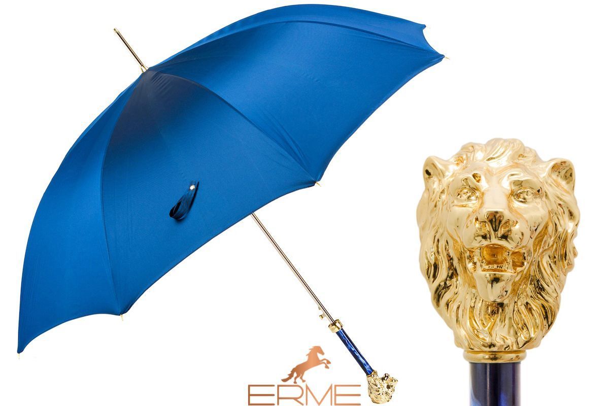 Umbrella - BLUE GOLD LION, 110 cm, 95,00 сm, For man