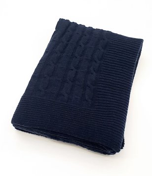 Baby cashmere blanket CO.BI. BABY TRECCIA, Navy, 110x75