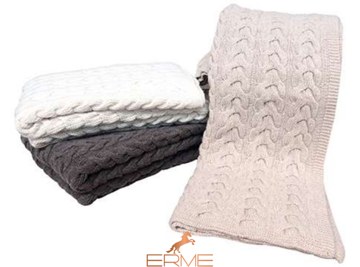 Knitted blanket CO.BI. MORGAN, Beige, 140x180