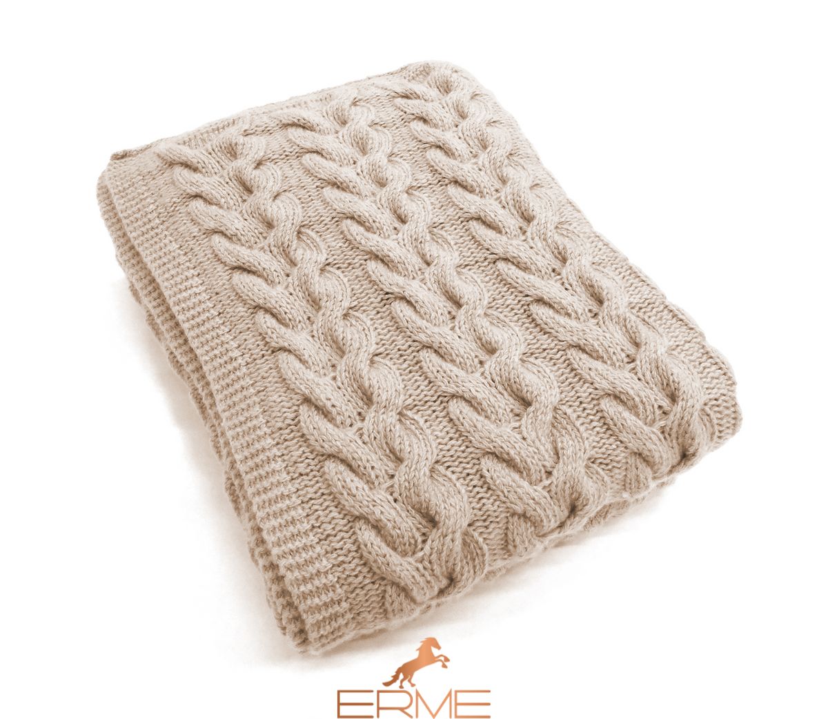 Knitted blanket CO.BI. MORGAN, Beige, 140x180