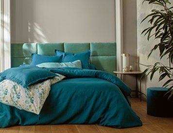 Постільна білизна Blanc Des Vosges Washed Linen Peaock Blue, 50x75, 150x200, 180x290, Без резинки
