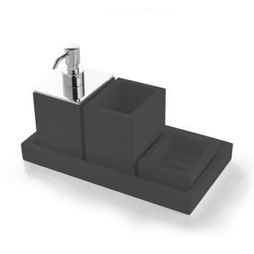 Treesseci BeMood Black - Set of 4 bath accessories
