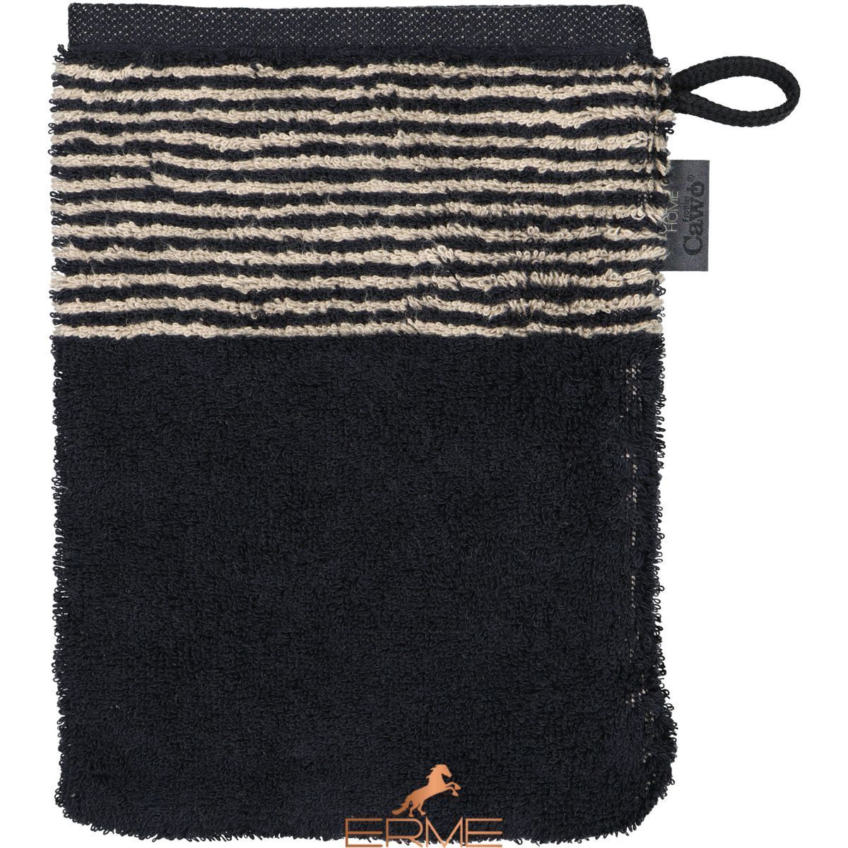 Towel Cawoe - Two-tone Schwarz, 30х30