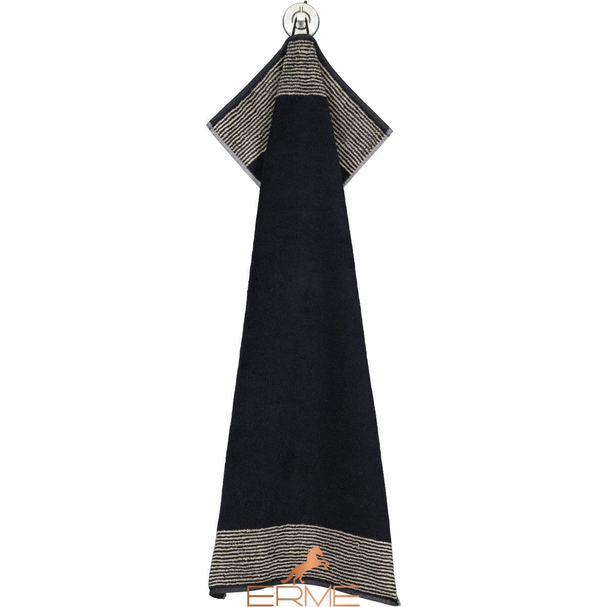 Towel Cawoe - Two-tone Schwarz, 30х30