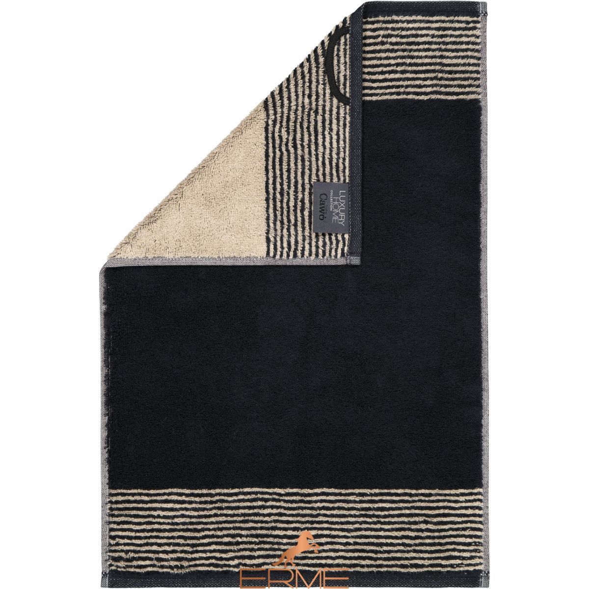 Towel Cawoe - Two-tone Schwarz, 30х30
