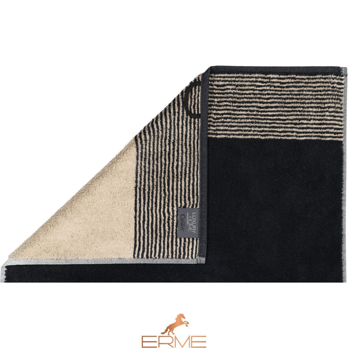 Towel Cawoe - Two-tone Schwarz, 30х30