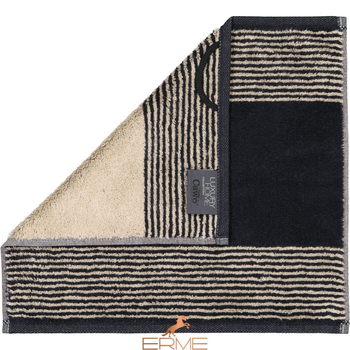 Towel Cawoe - Two-tone Schwarz, 30х30