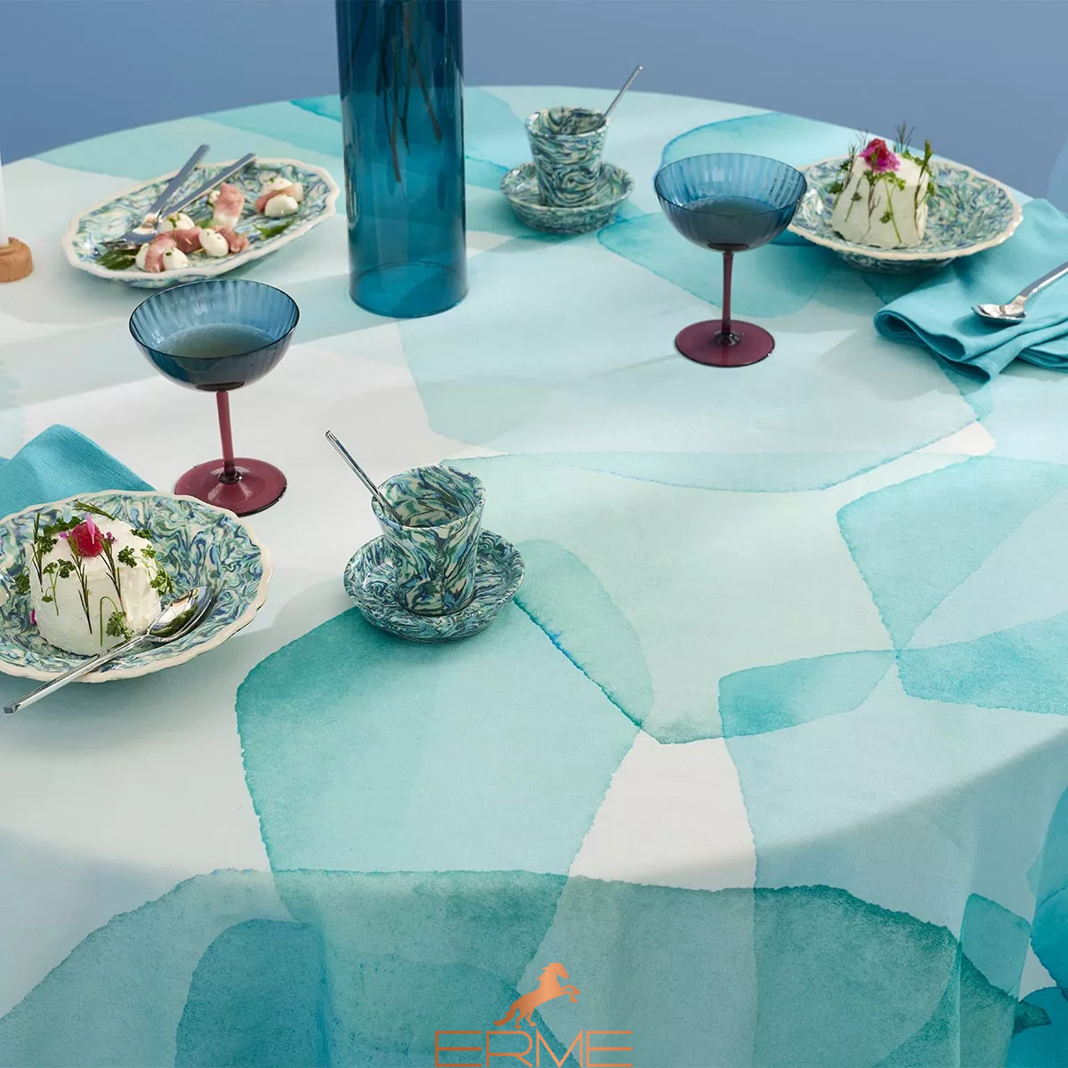 Tablecloth Garnier Thiebaut - Aqua Mineral
