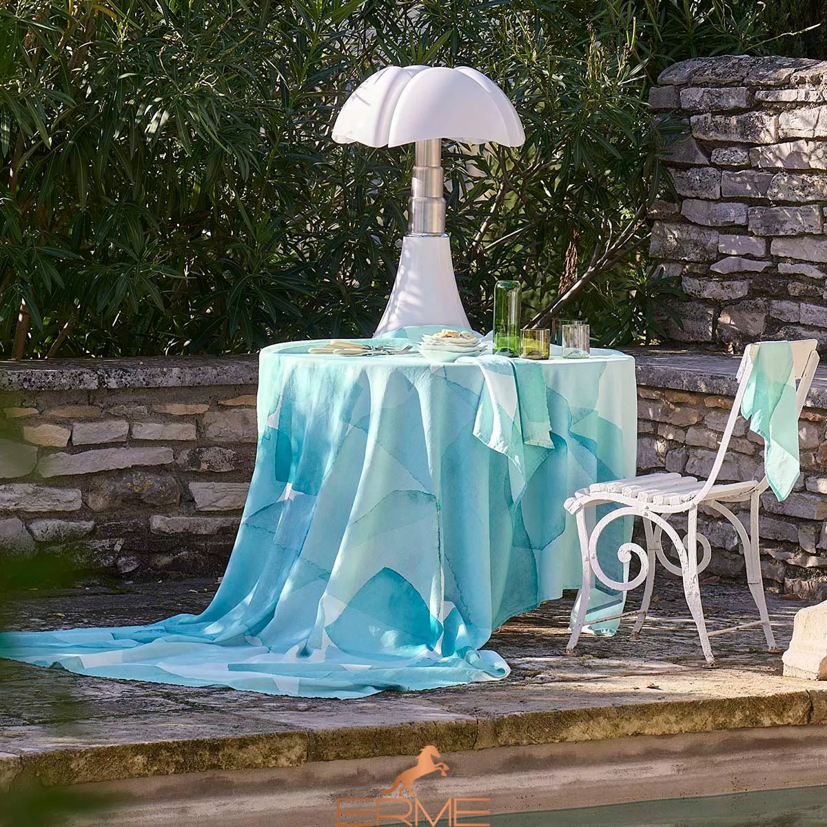 Tablecloth Garnier Thiebaut - Aqua Mineral