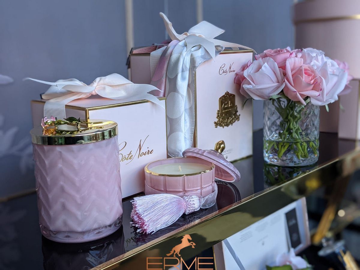 Aromatic candle Cote Noire Herringbone - Rose of Charente, Under the order (delivery from 4 weeks), 600 g