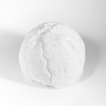 Round fur pillow Mansion - White