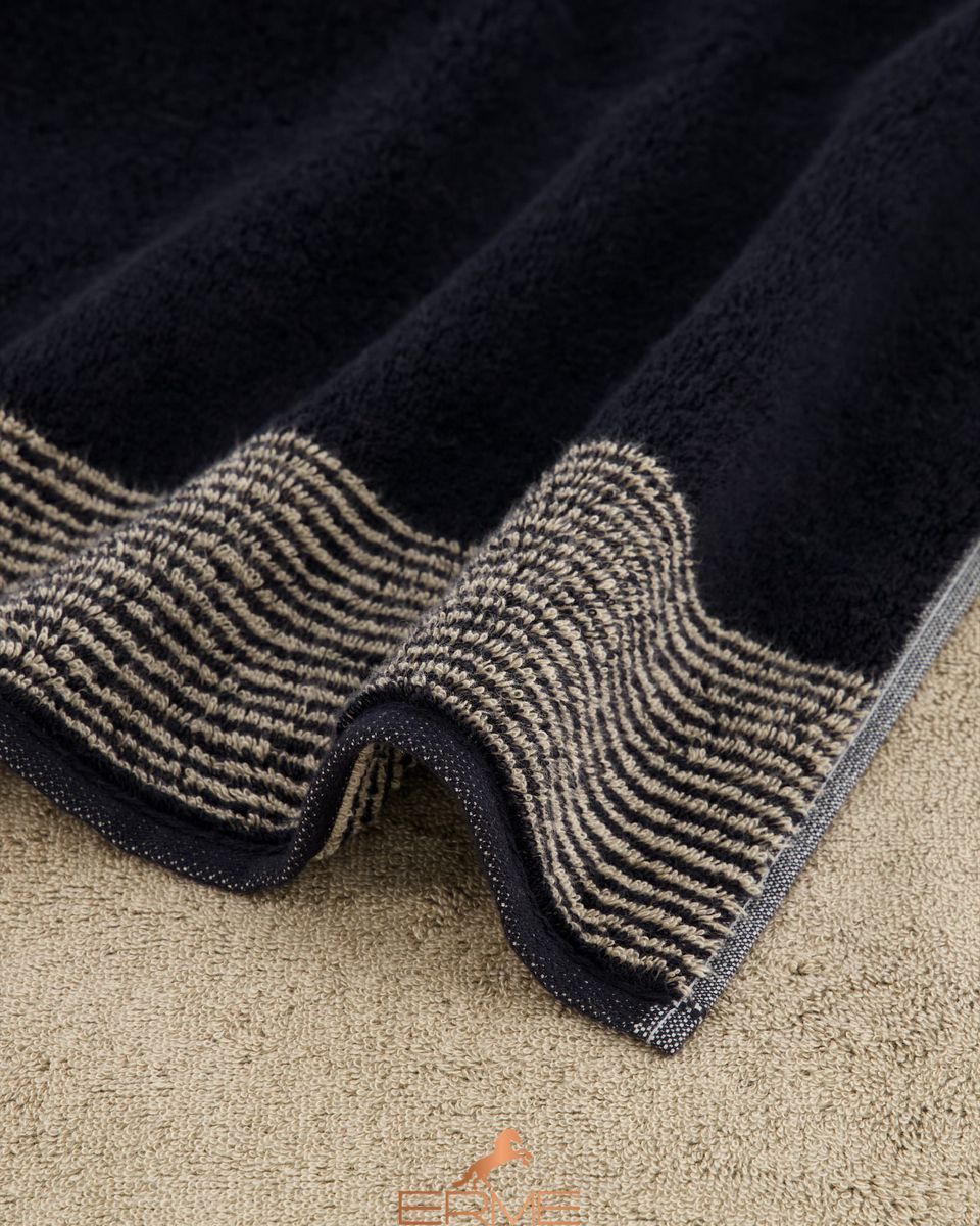Towel Cawoe - Two-tone Schwarz, 30х30