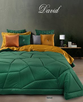 Покрывало стеганное (объемное) David home - Velvet Gucci, green, 270x270