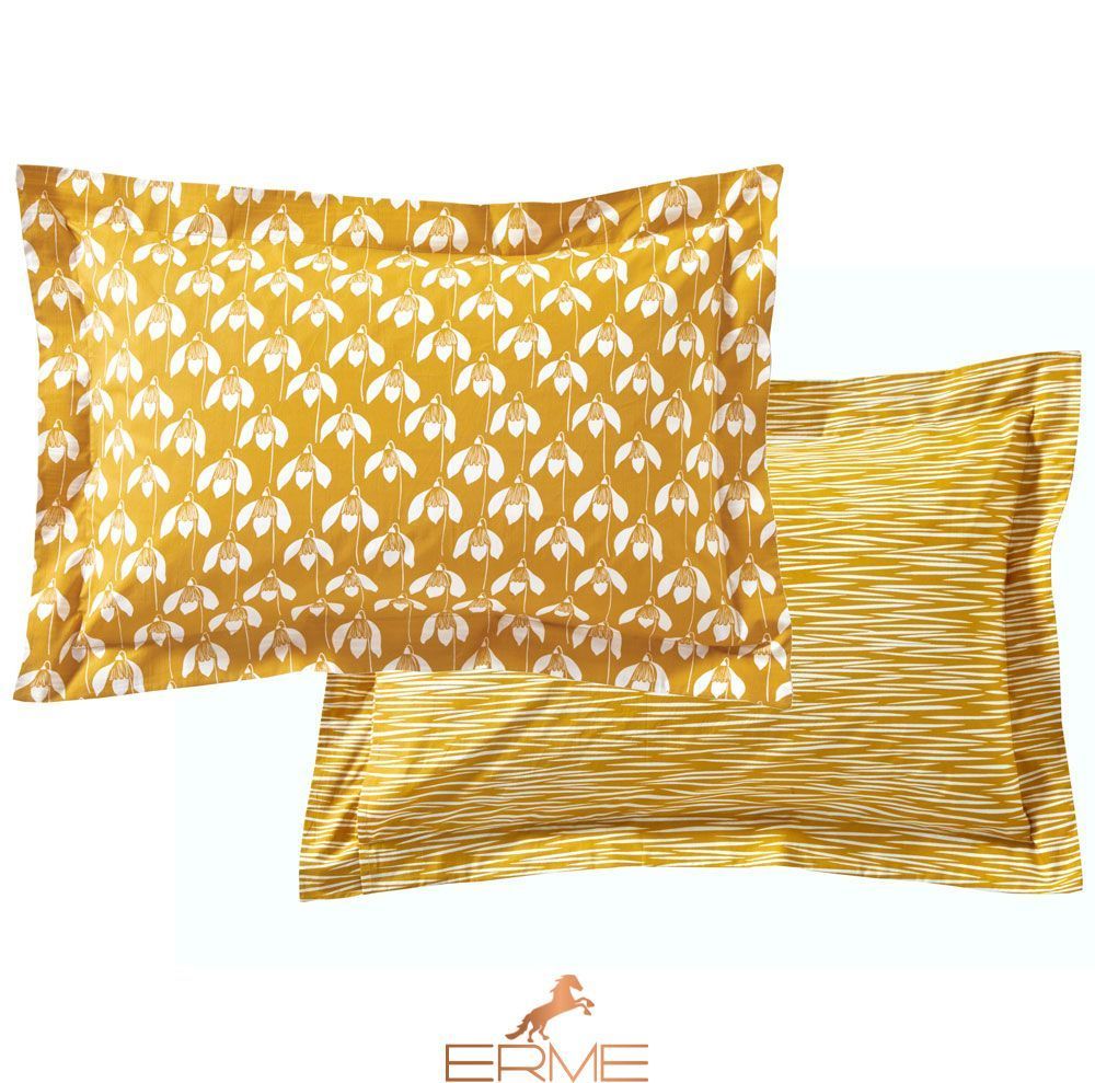 Bed linen Scion Living Snowdrop Ocre, 50x70, 155x200, 180x290
