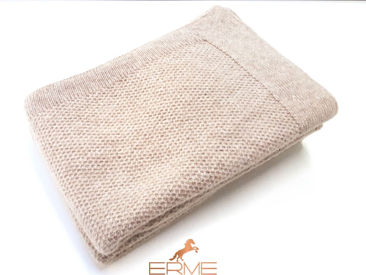 Knitted blanket CO.BI. PERU', Natural, 140x180