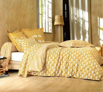 Bed linen Scion Living Snowdrop Ocre, 50x70, 155x200, 180x290