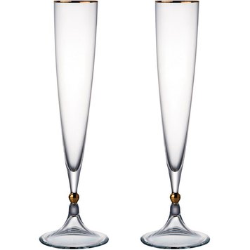 Rogaska Remembrance - Champagne glass Gold - set of 2 pcs