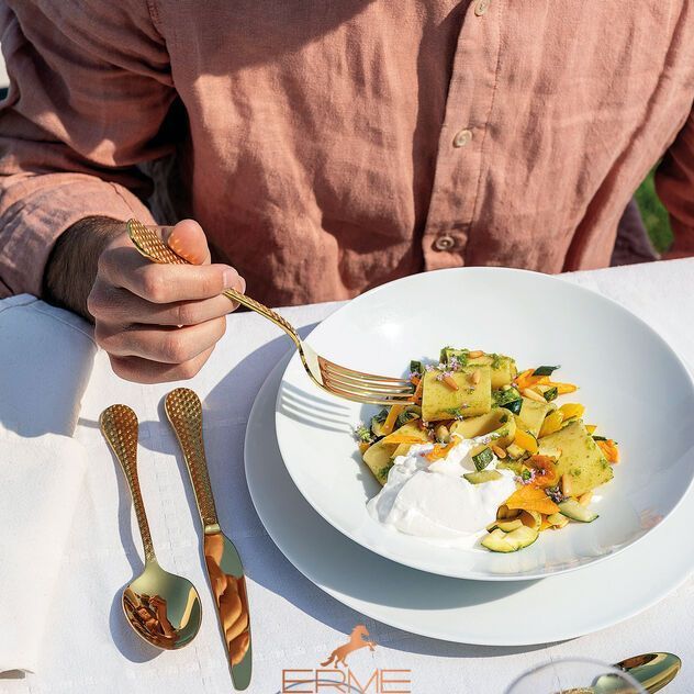 Sambonet Jungle Mirror PVD Gold Cutlery Set