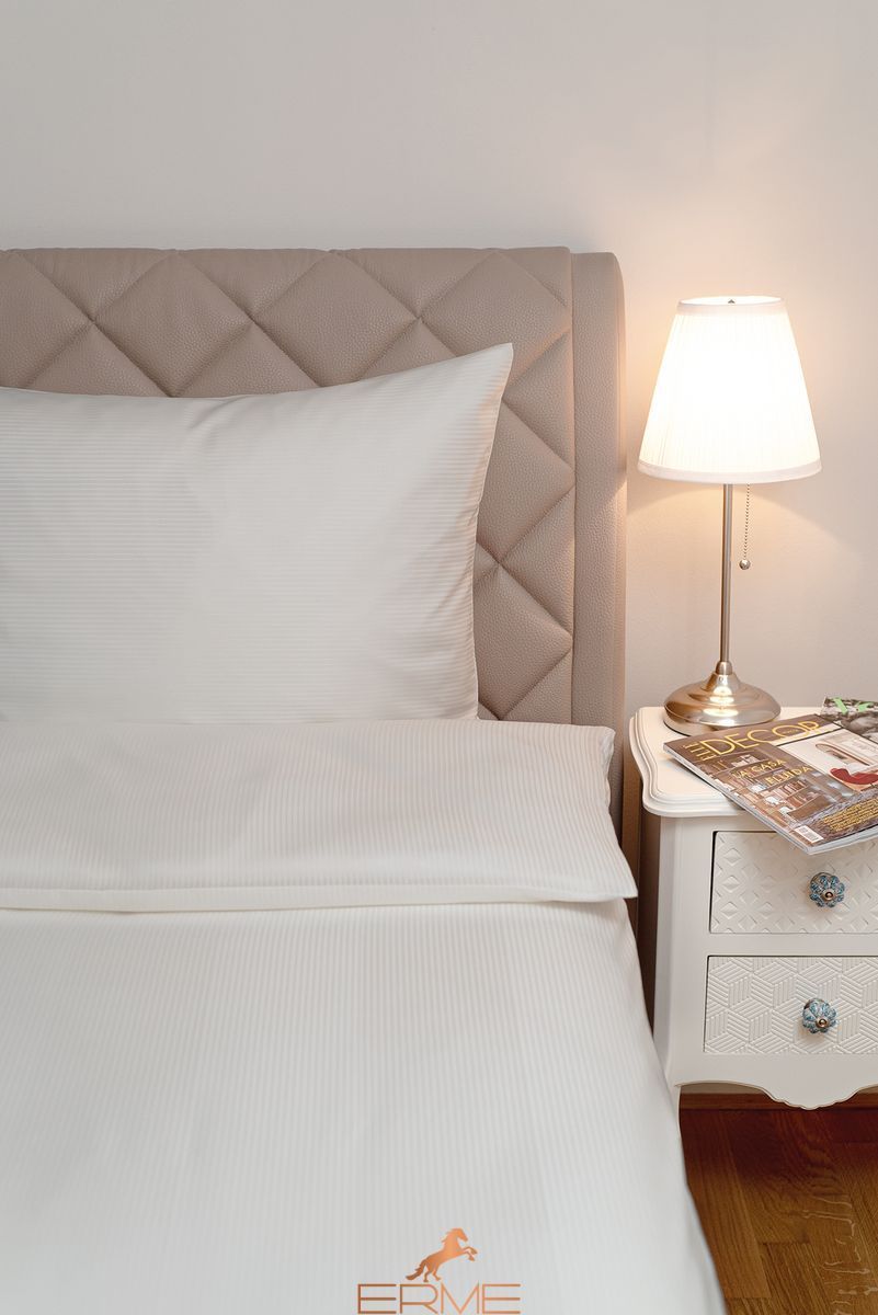 Duvet cover + pillowcases Hefel Dobby Weave FINE LINES IVORY, 50x70 (2pc), 140x200