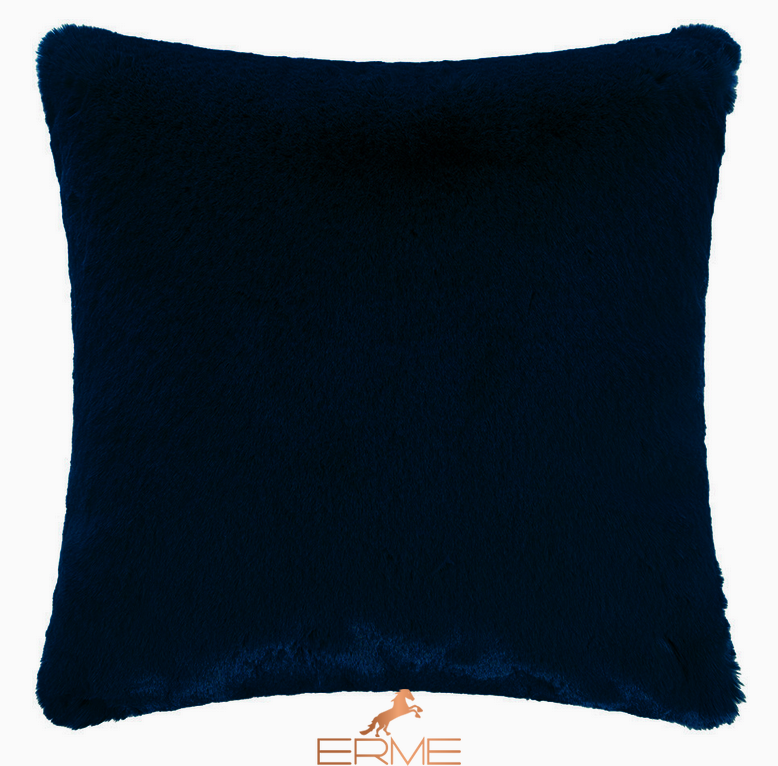 Square fur pillowcase Mansion - Navy Blue