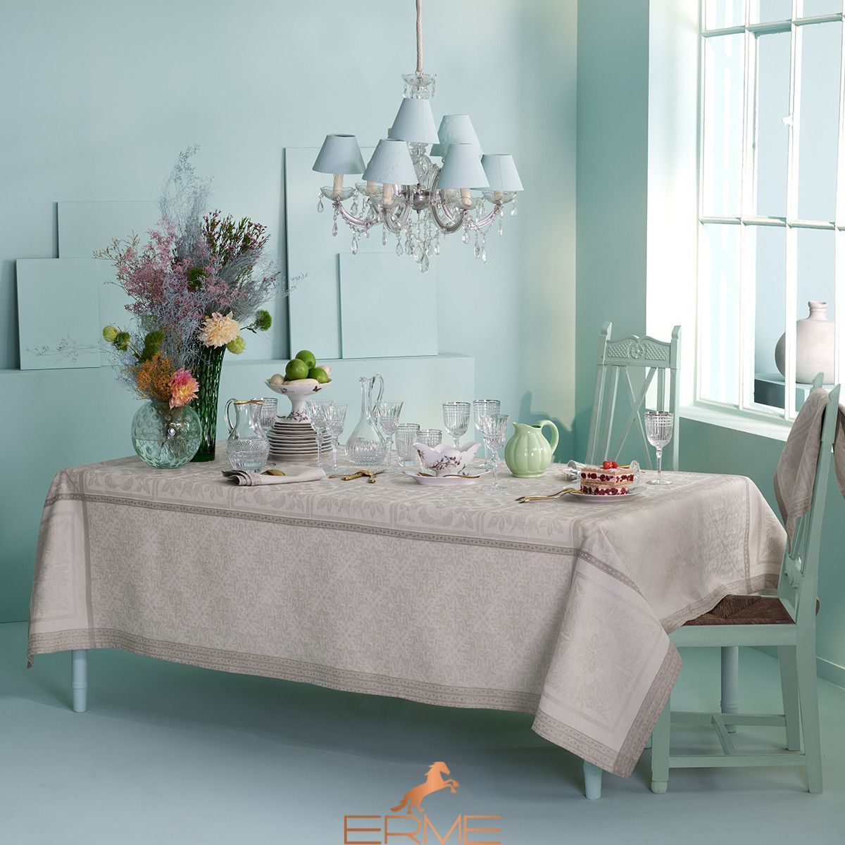 Table runner Garnier Thiebaut Harmonie beige, 54х174