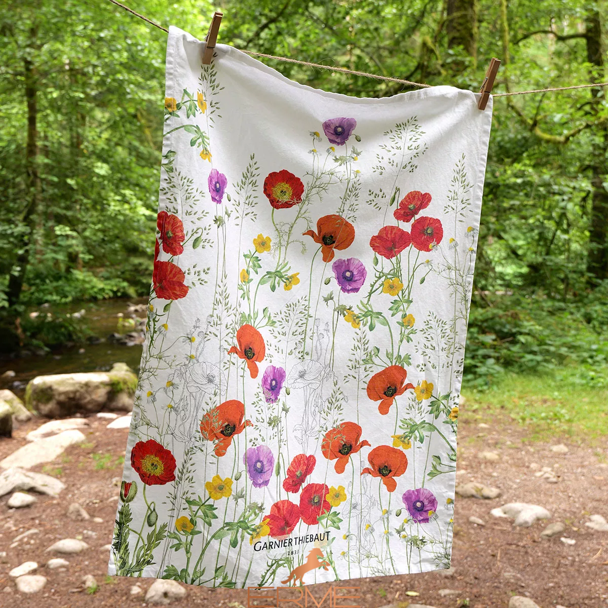 Kitchen towel Garnier Thiebaut - Les Coquelicots Violet