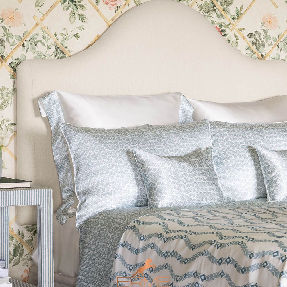 Silk pillowcase Gingerlily - Rattan Blue Oxford, 50x75