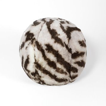 Round fur pillow Mansion - White Tiger