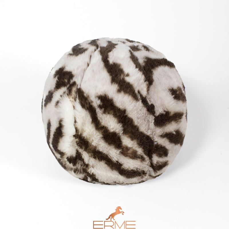 Round fur pillow Mansion - White Tiger