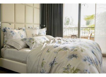 Постельное белье Signoria Firenze - Clematis PEARL / BLUE, 50x75 (2шт), 155x200 (2шт), 270x290