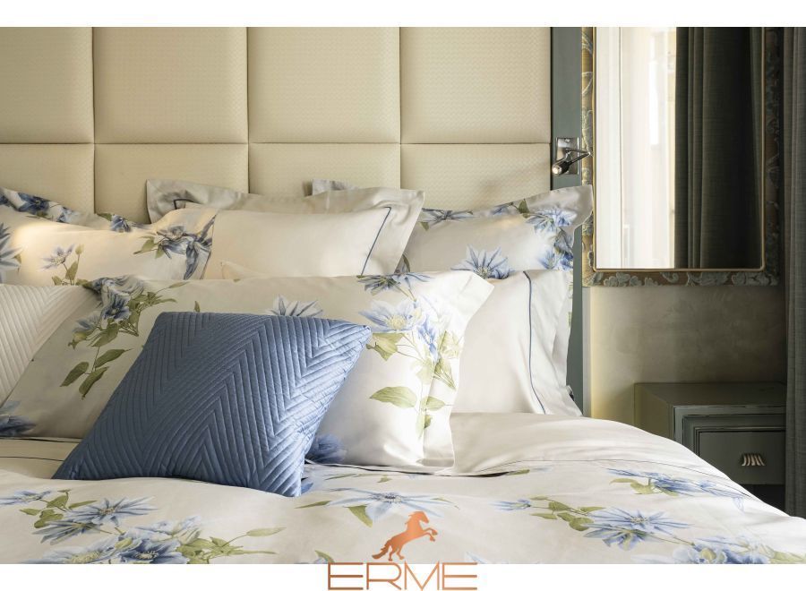 Bed linen Signoria Firenze - Clematis PEARL / BLUE, 50x75 (2pc), 155x200 (2pc), 270x290