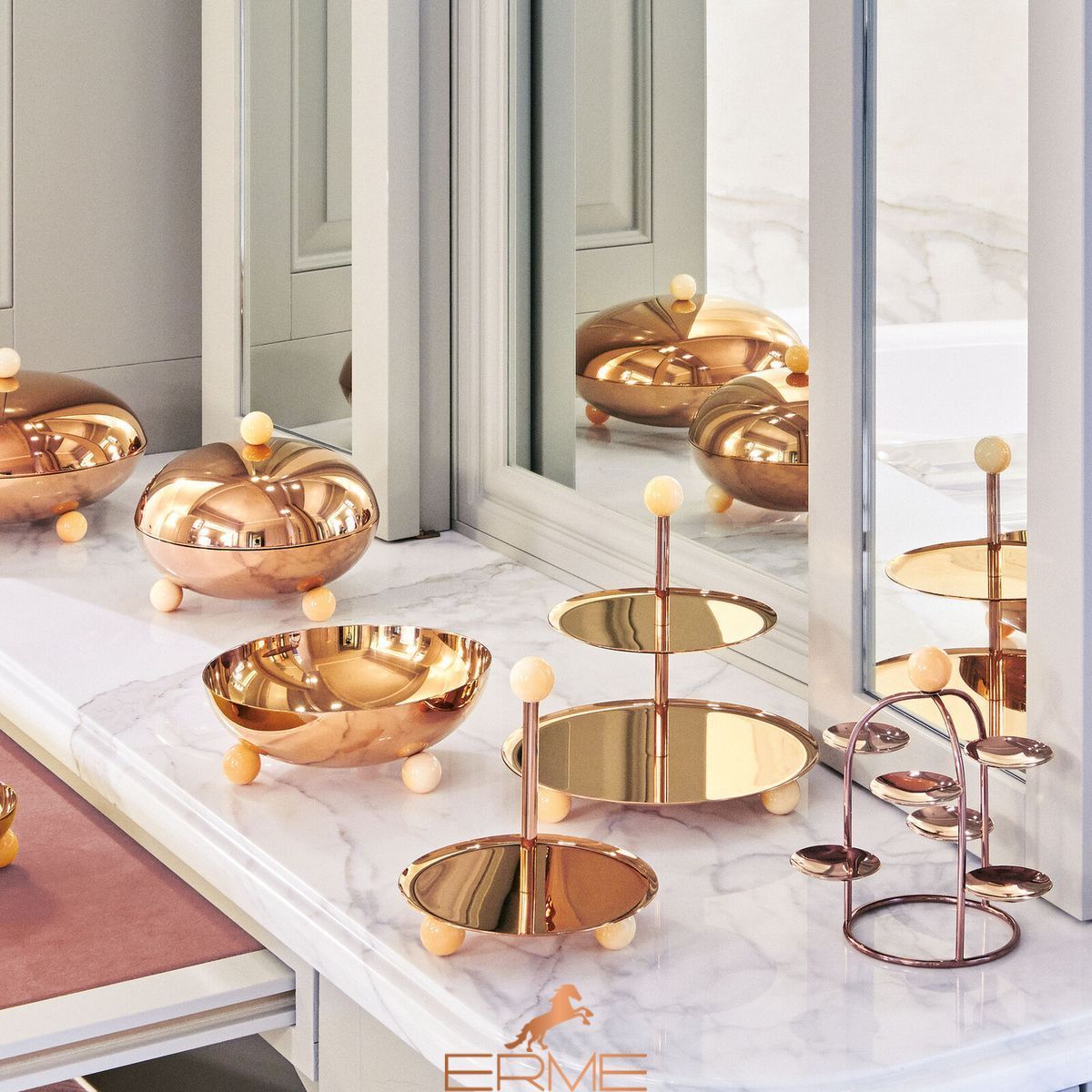 Двухъярусная этажерка Sambonet Penelope Mirror PVD Rum