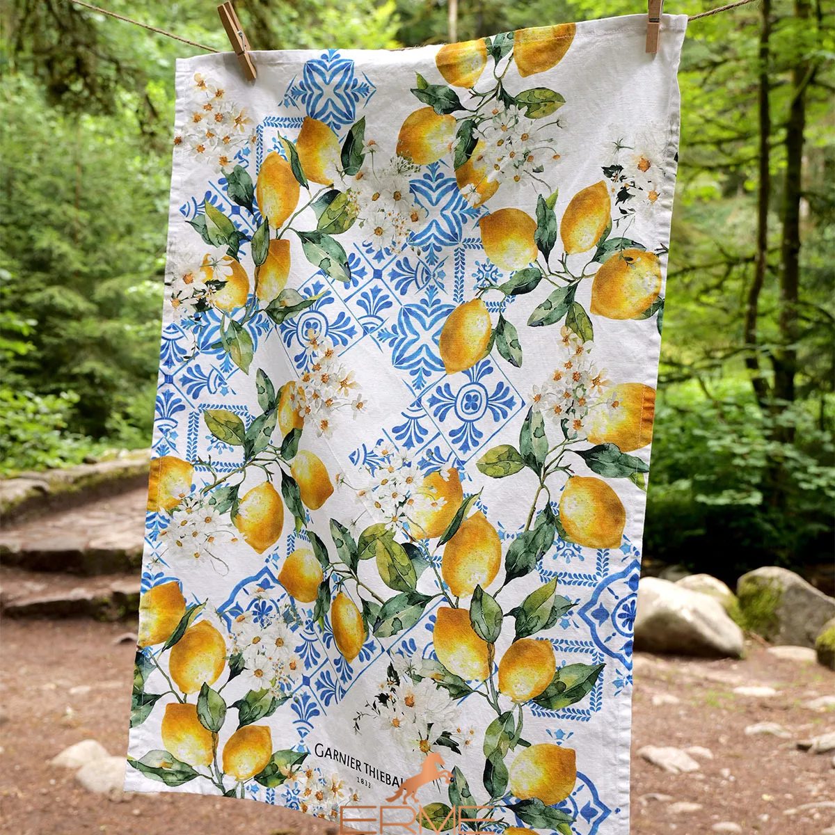 Кухонное полотенце Garnier Thiebaut - Citrons Azulejos Bleu