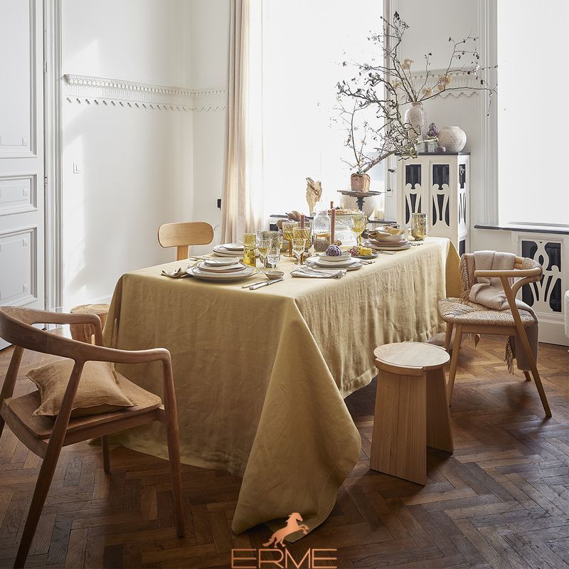 Alexandre Turpault FLORENCE Sienne linen OFG tablecloth 170x170 cm