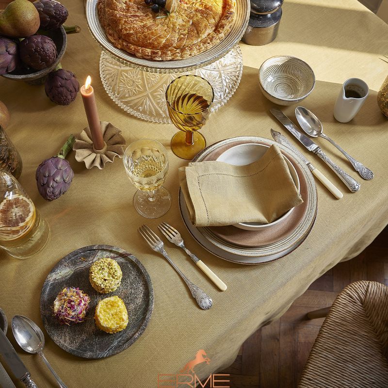 Alexandre Turpault FLORENCE Sienne linen OFG tablecloth 170x170 cm
