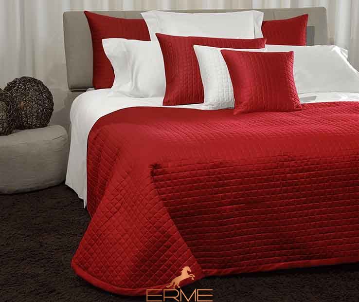 Signoria Firenze - Quilted bedspread MASACCIO Red China, RED CHINA, 260x270