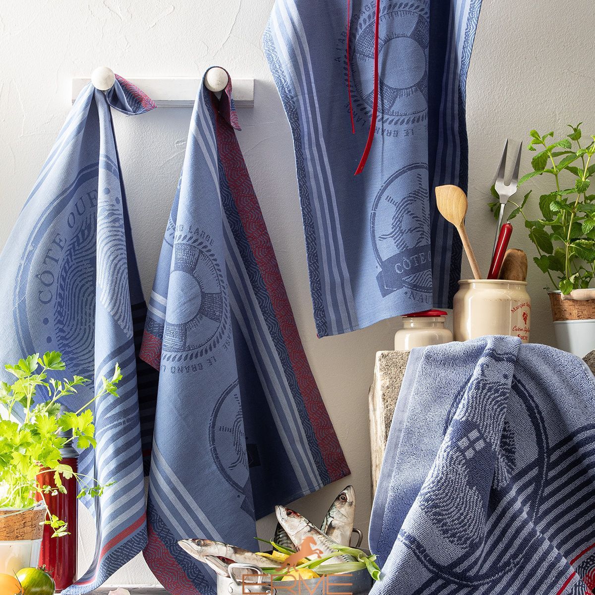 Kitchen towel Coucke - &Agrave; la P&ecirc;che PJ