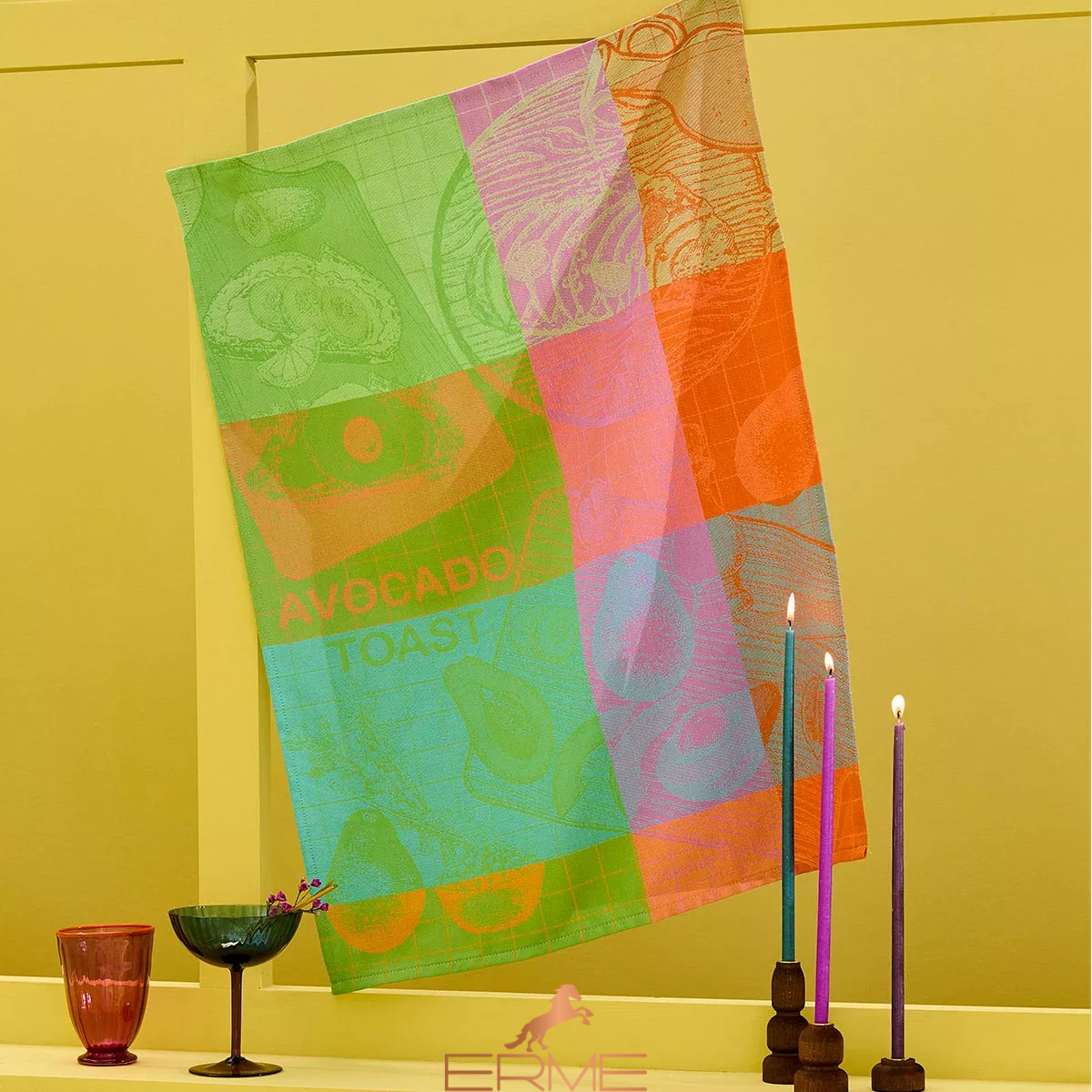 Kitchen towel Garnier Thiebaut - Avocado Toast Neon