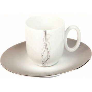 Deshouli&egrave;res Lignes folles - Mocha cup and saucer 90 ml